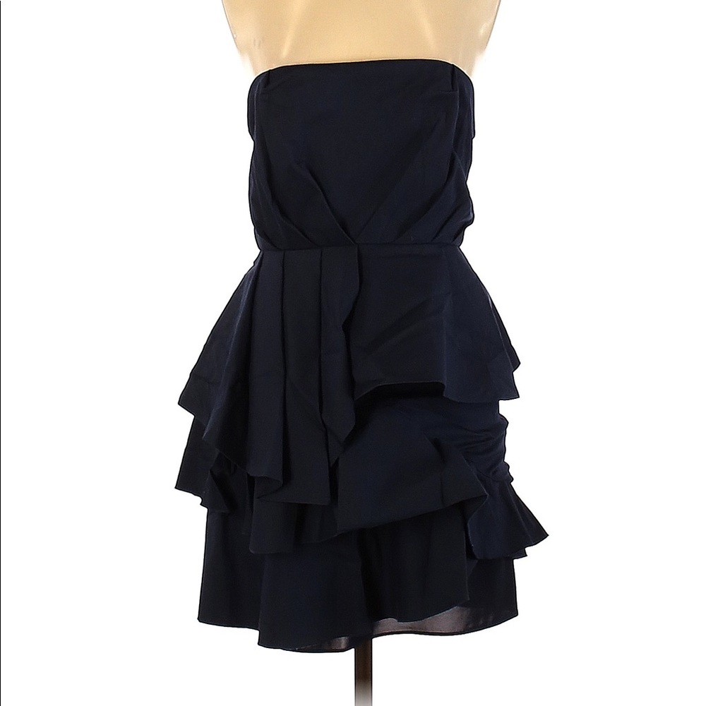 Alice & Olivia Navy Strapless Mini Dress